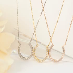 0.30ct　馬蹄モチーフダイヤモンドペンダント