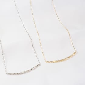0.50ct　バゲット＆ラウンドダイヤモンドラインネックレス