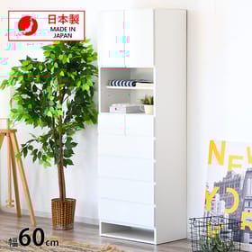 ランドリー収納 洗面所 収納 白 サニタリー チェスト ランドリーチェスト 日本製 洗濯 洗濯機 洗面台 60cm