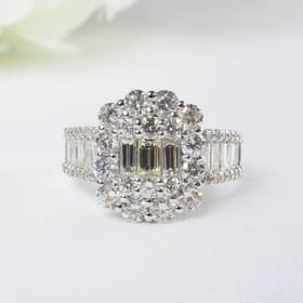 Pt900　2.00ct バゲットダイヤモンドリング