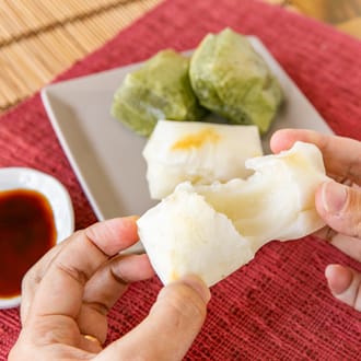 杵つき餅　有機ＪＡＳ認証米（転換期間中）4パックセット（白餅1・草餅1・豆餅１・玄米餅1）