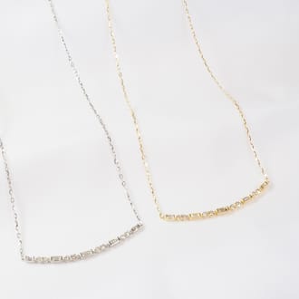 0.50ct　バゲット＆ラウンドダイヤモンドラインネックレス