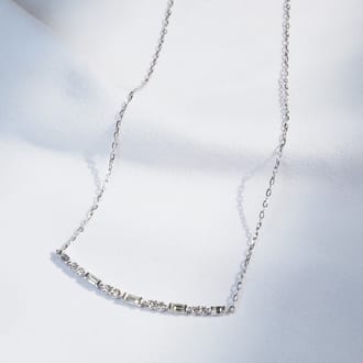 0.50ct　バゲット＆ラウンドダイヤモンドラインネックレス