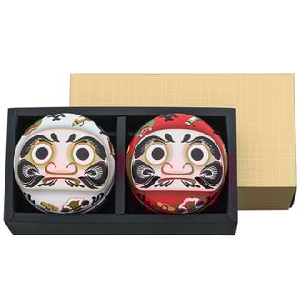深蒸し茶８０ｇ入願掛けだるま２缶箱入