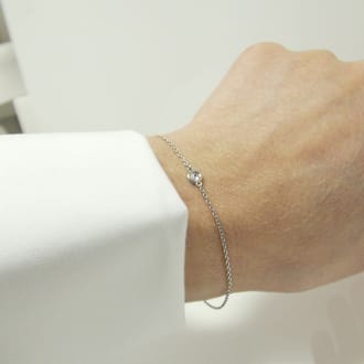 「一粒石」プラチナチェーンブレスレット