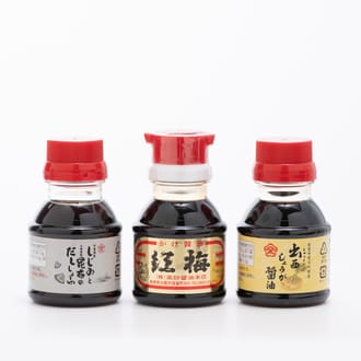 【お試し】出雲 老舗醤油屋のしょうゆ3本セット（再仕込みしょうゆ、しょうがしょうゆ、しじみと昆布のだししょうゆ）