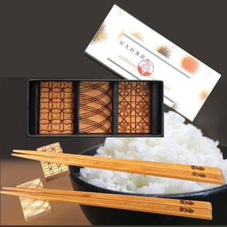 屋久杉　薩摩切子柄箸置き（3個セット）
