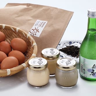 結鶴プリン 8個セット ( プレーン / ほうじ茶 / 抹茶 /日本酒  各2個ずつ)