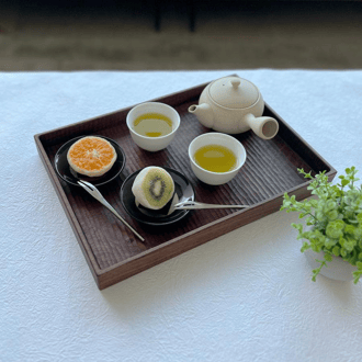 ウォルナット深四角盆(大)
