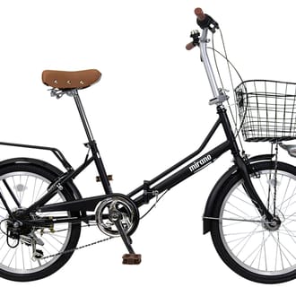 防災対応２０型ノンパンク６段変速オートライト折りたたみ自転車　Mレッド