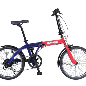 防災対応２０型ノンパンク６段変速折りたたみ自転車２０６Ⅲ　レッド／ブルー