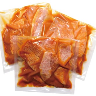 【手切りカット】味付き別海牛カルビ　味噌味
