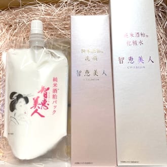 智恵美人酒粕化 粧 品3種セットA 純米酒粕パック・化粧水・洗顔