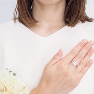 Pt900　1.20ct フラワーダイヤモンドリング