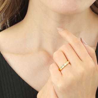 K18 DIA RING 0.3CT 一文字リング