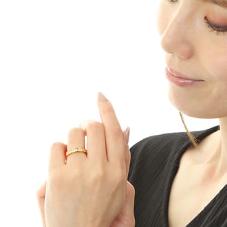 K18 DIA RING 0.3CT 一文字リング