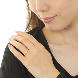K18 ダイヤ 0.5CＴ 一文字リング