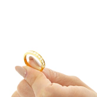 K18 ダイヤ 0.5CＴ 一文字リング