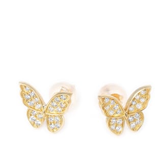 K18 ダイヤ 蝶々 ピアス トータル0.2ＣＴ