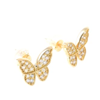 K18 ダイヤ 蝶々 ピアス トータル0.2ＣＴ