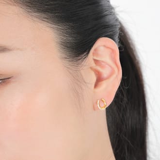 K18 ダイヤ 馬蹄 ピアス