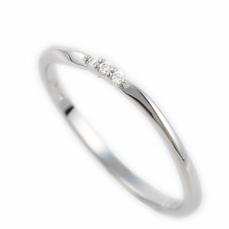 プラチナ　ダイヤ　リング　細身　0.02ＣＴ