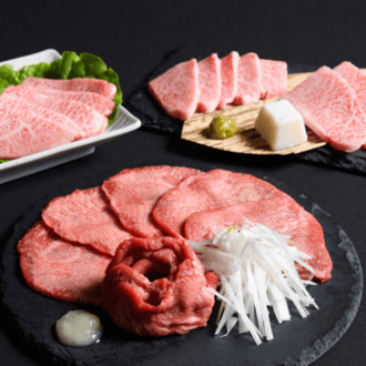 【宮城県堪能セット】仙台牛ザブトン・トモサンカク・マルシン　各100g　と厚切り牛タン塩味　150ｇ×2パック