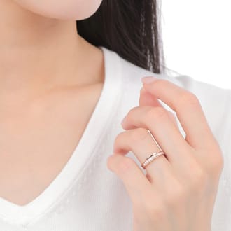 K18PG ダイヤ リング 0.20CT 縁あり