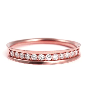K18PG ダイヤ リング 0.20CT 縁あり