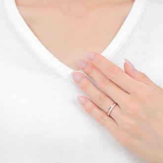 K18PG ダイヤ リング 0.20CT 縁あり