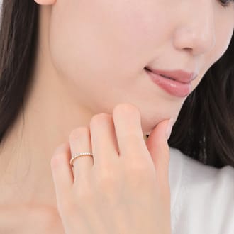 K18 ダイヤ リング　0.20ＣＴ　ハーフエタニティ