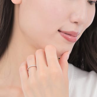 K18PG ダイヤ リング　0.20ＣＴ　ハーフエタニティ