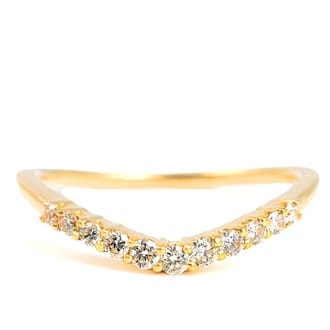 K18 ダイヤ　0.20ＣＴ ウェーブリング