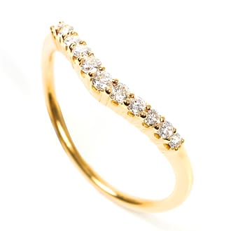K18 ダイヤ　0.20ＣＴ ウェーブリング