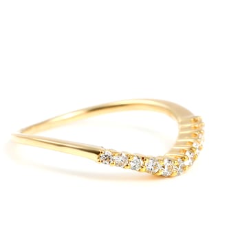 K18 ダイヤ　0.20ＣＴ ウェーブリング