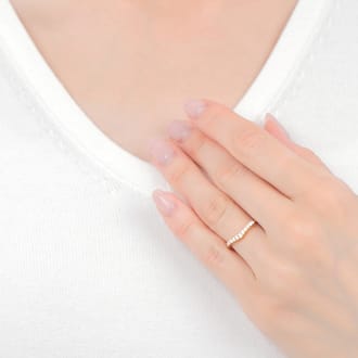 K18 ダイヤ　0.20ＣＴ ウェーブリング