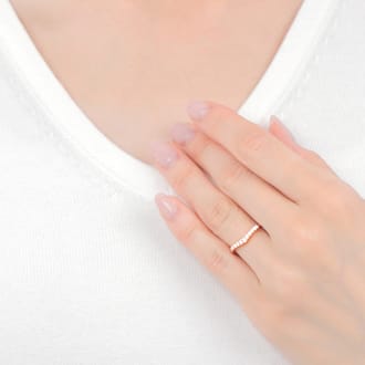 K18PG ダイヤ　0.20ＣＴ ウェーブリング