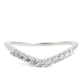 プラチナ　ダイヤ　0.2ＣＴ　ウェーブリング