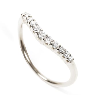 プラチナ　ダイヤ　0.2ＣＴ　ウェーブリング