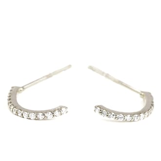 PT900 ダイヤ　極細　ピアス　トータル0.12ＣＴ