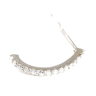 PT900 ダイヤ　極細　ピアス　トータル0.12ＣＴ