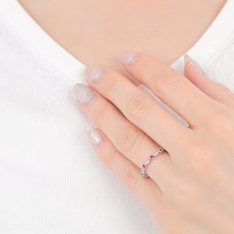 プラチナ　ダイヤ　ルビー　リング　R3965RB-P