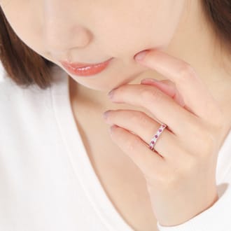 プラチナ ルビー ダイヤ エタニティ リング　R3783RB-P2