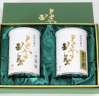 とまやのお茶 ２缶セット（煎茶 豊の寿、杵築城）