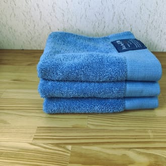 ハンドタオル（ブルー）同色３枚