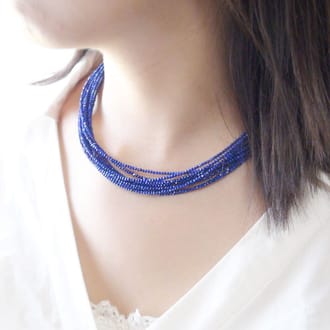 SV925「天然ラピスラズリ」10連デザインネックレス