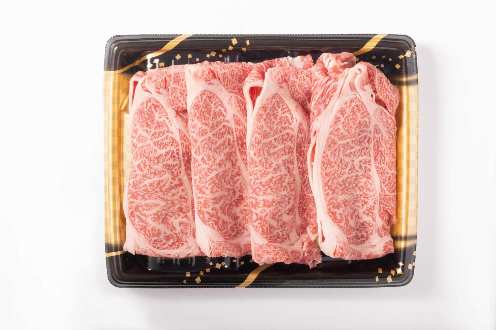 黒毛和牛の薄切り肉のパック